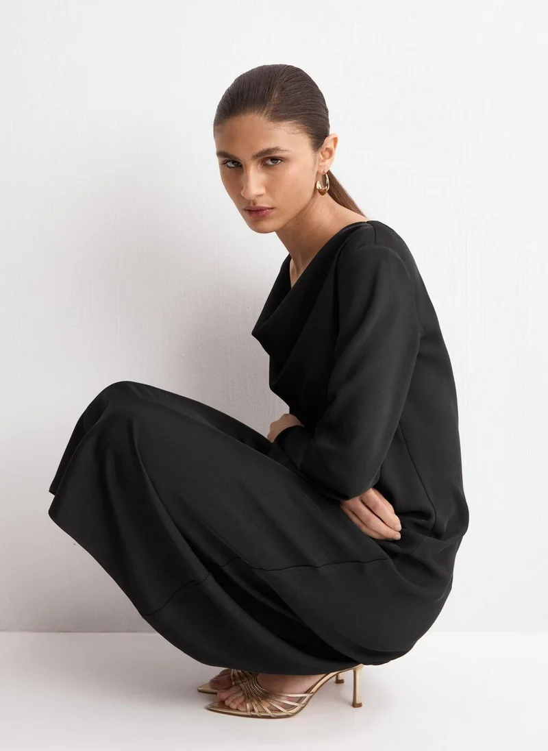 MANGO  Long dress with draped neck for Women | Best Price UAE